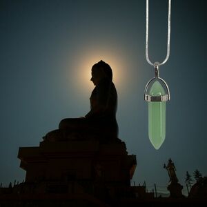 NWOT Crystal Point Chakra Aura Necklace Sterling Silver Chain 18"